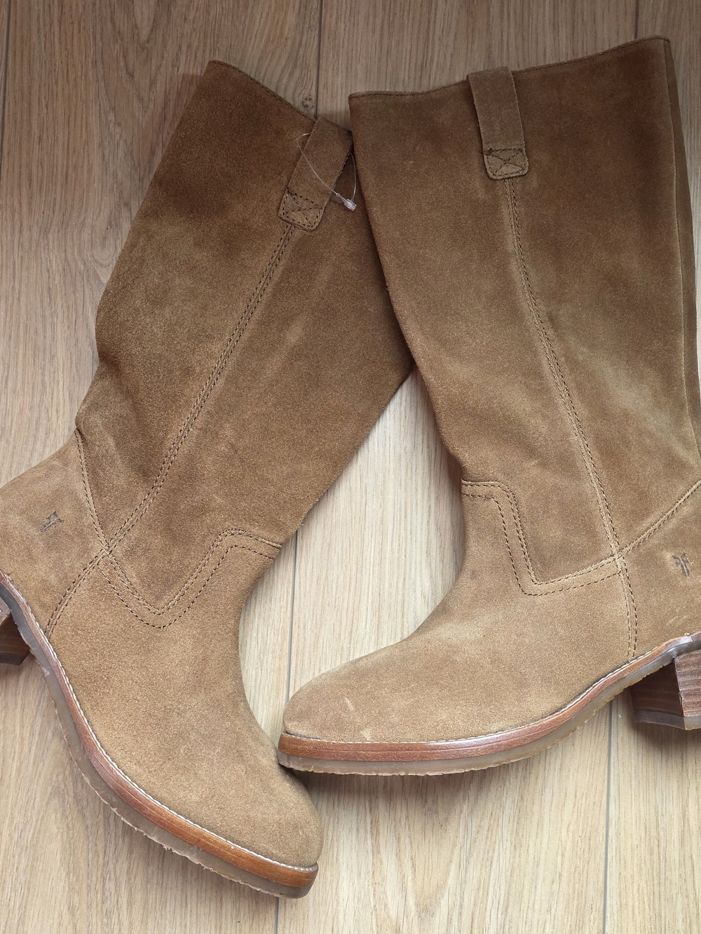 Frye CAMRYN Tall Pull On Suede Block Heel Boots Sz. 9M Ladies. Slouch Western - Picture 2 of 14